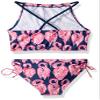Kanu Surf Girls' Big Hallie Flamingo Halter Tankini Beach Sport 2-Piece Swimsuit, Navy, 7 view 2