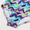 Kanu Surf Girls' Big Ruby Chevron Beach Sport 1-Piece Swimsuit, Purple, 7 view 4