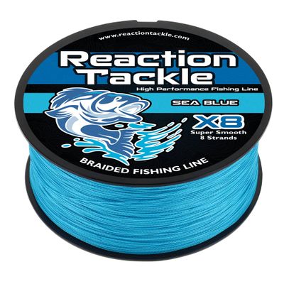 Reaction Tackle Braided Fishing Line - 8 Strand Sea Blue 200LB 500yd