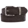 Snap On 1 1/2" Soft Hand Vintage Embossed Cowhide Full Grain Thick Leather Casual Belt, Black | 36" view 1