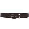 Snap On 1 1/2" Soft Hand Vintage Embossed Cowhide Full Grain Thick Leather Casual Belt, Black | 36" view 2