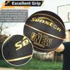 Senston 29.5'' Basketball Outdoor Indoor Rubber Basketball Ball Official Size 7 Basketballs with Pump Black/Gold view 4