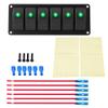 6 Gang LED Switch Panel,12-24V 6 Gang Rocker Switch Panel for Car RV Boat Yacht Marine(Green LED) view 1