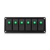 6 Gang LED Switch Panel,12-24V 6 Gang Rocker Switch Panel for Car RV Boat Yacht Marine(Green LED) view 4