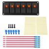 6 Gang LED Switch Panel,12-24V 6 Gang Rocker Switch Panel for Car RV Boat Yacht Marine(Orange LED) view 1