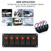 6 Gang LED Switch Panel,12-24V 6 Gang Rocker Switch Panel for Car RV Boat Yacht Marine(Orange LED) view 2