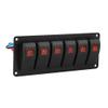 6 Gang LED Switch Panel,12-24V 6 Gang Rocker Switch Panel for Car RV Boat Yacht Marine(Orange LED) view 3