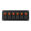 6 Gang LED Switch Panel,12-24V 6 Gang Rocker Switch Panel for Car RV Boat Yacht Marine(Orange LED) view 4