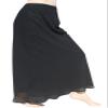 Full Funk Soft Long Flowing Skirt Elongated Waist with Chiffon Trim Black sz S view 1
