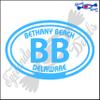 Eyecandy Decals BB with Bethany Beach Delaware in Oval 5 INCH Decal Sticker Olympic Blue view 1