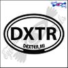 Eyecandy Decals DXTR with Dexter Michigan in Oval 5 INCH Decal Sticker Black view 1