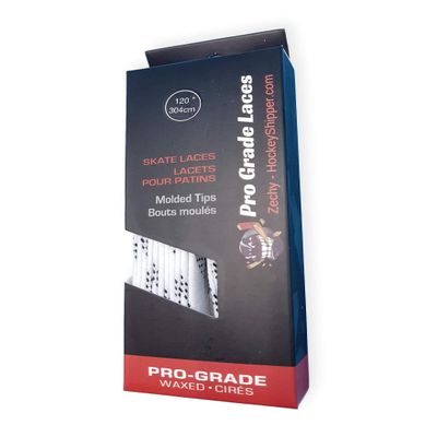 zechy Hockey Laces Waxed - Specifically Made for Skates - One Pair - Sizes (72, 84, 96, 108, 120, 130) (White, 130")