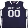 Custom Basketball Jersey Old School Style Navy Blue and White Adult X-Large view 2