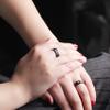 Uloveido Black King and Queen Rings for Couples - 2pcs His and Hers Stainless Steel Matching Ring Sets for Him and Her - 2 pcs Promise Engagement Wedding Band Black view 4