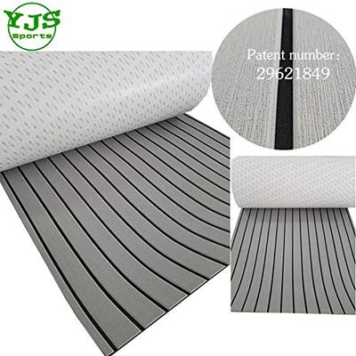 JZ 35" 94" Boat EVA Teak Decking with Beveled Edge Light Grey with Black Stripes