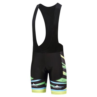 Uriah Men's Bicycle Bib Shorts Black Gel Padded Tights Zebra Green Size M(CN)