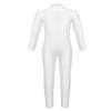 YOOJIA Kids Girls Long Sleeve Full Body Dance Laotard Unitard Gymnastics Ballet Dance Bodysuit Spandex Zentai Jumpsuit Ivory 3-4 view 1
