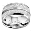 CROWNAL 6mm Imitated Meteorite Tungsten Wedding Ring Band Engagement Ring Domed Polished Engraved I Love You Size 5 To 12 (6mm,9.5) view 2