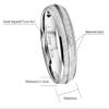 CROWNAL 6mm Imitated Meteorite Tungsten Wedding Ring Band Engagement Ring Domed Polished Engraved I Love You Size 5 To 12 (6mm,9.5) view 3