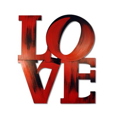 Letter2Word Wall Decor - Stacked LOVE Original Word Wall Art, 15.5 Inches High x 13 Inches Wide, Red