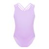 Freebily Girls Sleeveless Lace Strap Gymnastics Ballet Dance Leotard Sparkle Athletic Sports Outfit Dancing Costumes Jumpsuit Criss-Cross Back Lavender 4 view 2