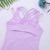 Freebily Girls Sleeveless Lace Strap Gymnastics Ballet Dance Leotard Sparkle Athletic Sports Outfit Dancing Costumes Jumpsuit Criss-Cross Back Lavender 4 view 3