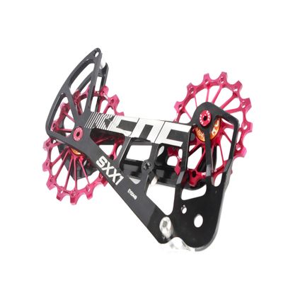 KCNC SXX1 Mountain MTB Bicycle Bike Rear Derailleur Oversized Pulley Wheel System Cage OSPW for Sram Eagle XX1 X01 GX NX Mechanical 12 Speed use (Red)