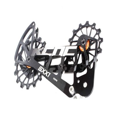 KCNC SXX1 Mountain MTB Bicycle Bike Rear Derailleur Oversized Pulley Wheel System Cage OSPW for Sram Eagle XX1 X01 GX NX Mechanical 12 Speed use (Black)