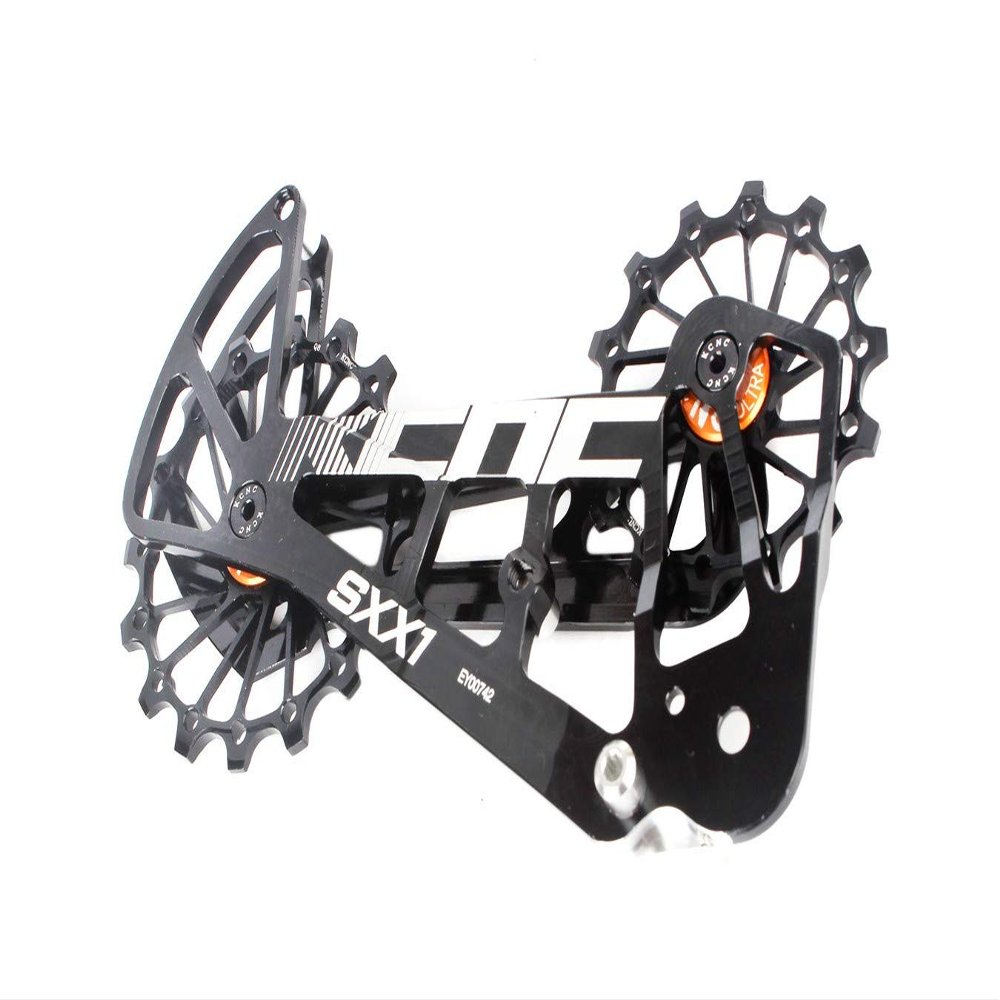KCNC SXX1 Mountain MTB Bicycle Bike Rear Derailleur Oversized Pulley Wheel System Cage OSPW for Sram Eagle XX1 X01 GX NX Mechanical 12 Speed use (Black)