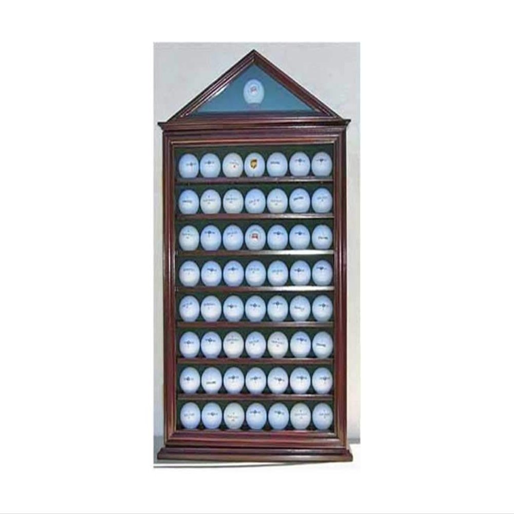 57 Golf Ball Display Case Shadow Box Wall Cabinet Holder Rack w/ 98% UV Protection