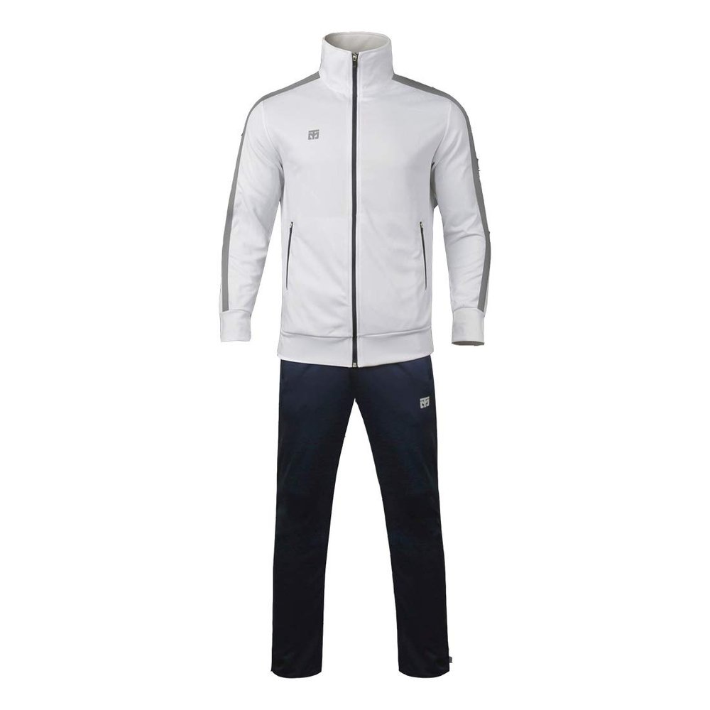 MOOTO Taekwondo Evan Training Set(Jacket+Pants) Korea TKD MMA Martial Arts Kick Boxing Team Uniform (4) Ivory & Navy, 150(Height: 150~159 cm)(58.7~62.6 inch)