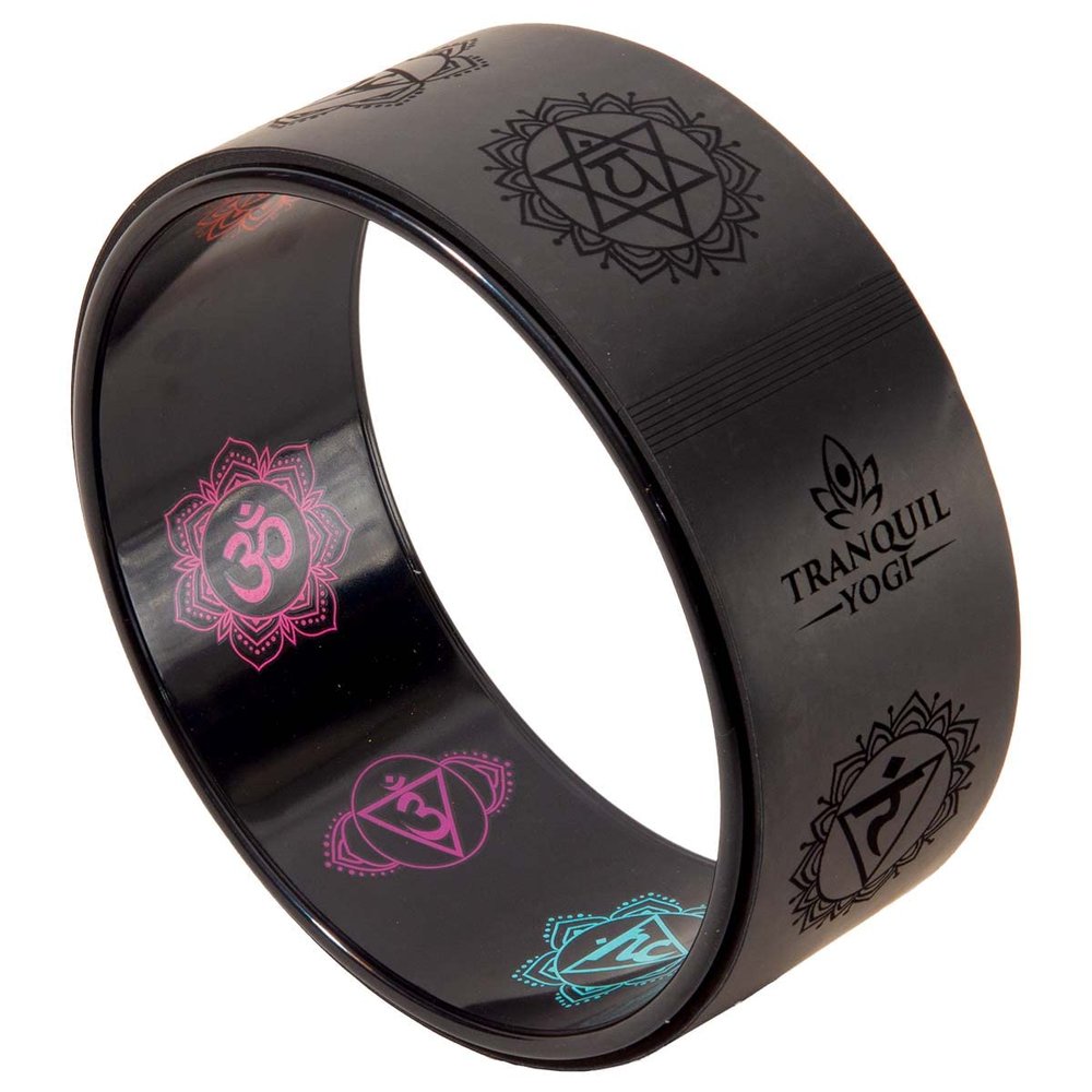 Tranquil Yogi Yoga Wheel - Great for Adding Active Strength and Flexibility to Your Exercise and Yoga Practice (Black)