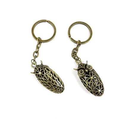1 Items Keychain Keyring Key Tags Chains Rings Jewelry Bag Charms Y5PE4 Hollow Owl