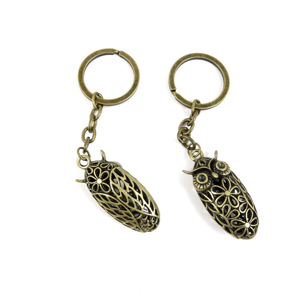 1 Items Keychain Keyring Key Tags Chains Rings Jewelry Bag Charms Y5PE4 Hollow Owl