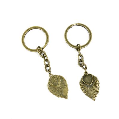 5 Items Keychain Keyring Key Tags Chains Rings Jewelry Bag Charms U0EH6 Leaf Cabochon Frame Blanks