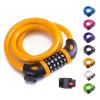 Bike Lock Bicycle Lock Chain 5-Digit Combination Lock Core Steel Wire Bike Lock Security&Portable Bicycle Locks,1.1m x 1/2 inch (Orange)