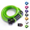 Bike Lock Bicycle Lock Chain 5-Digit Combination Lock Core Steel Wire Bike Lock Security&Portable Bicycle Locks,1.1m x 1/2 inch (Green) view 1