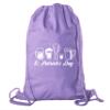 St Patrick's Day Drawstring Backpack Cotton Canvas Backpacks Reusable Gift Bags - 10PK Purple CA2725Patty S1 view 1
