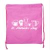 Mato & Hash St Patrick's Day Drawstring Backpack Cotton Canvas Backpacks Reusable Gift Bags - 10PK Pink CA2725Patty S1 view 2