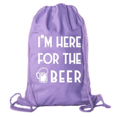 St Patrick's Day Drawstring Backpack Cotton Canvas Backpacks Reusable Gift Bags - 10PK Purple CA2725Patty S7