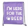 St Patrick's Day Drawstring Backpack Cotton Canvas Backpacks Reusable Gift Bags - 10PK Purple CA2725Patty S7 view 2