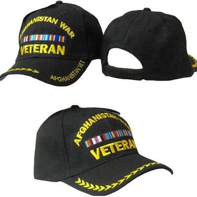 Afghanistan War Veteran Baseball Black Embroidered Hat Ball Cap CAP782 (TOPW)