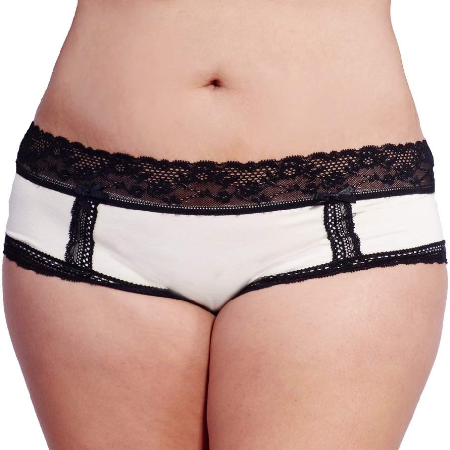 Prestige Biatta Women's Plus Size Ivory Hipster Bamboo Yarn w/Lace (3X)