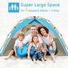 G4Free Deluxe XL Pop Up Beach Tent, 3-4 Persons Easy Setup Sun Shelter Canopy with UPF 50+ UV Protection Extral Wide 70.9 in view 3