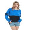 TopTie Women's Crewneck Pom Pom Pullover Jersey Youth Long Sleeve Game Day Jersey Tee Shirt Blank-Black-M view 2