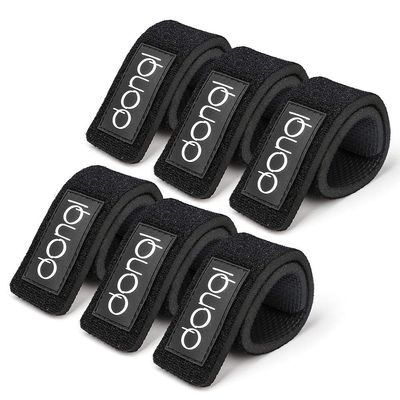 DONQL Fishing Belt, Fishing Rod Ties, Stretchy Rod Straps 25CM, Wraps Strap Holder Fish Pole Belt Elastic Casting Rods Holder Strap Belt Fish Gear Spinning Fly (Black)