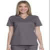 Dickies Genuine Industrial Strength Women Scrubs Top V-Neck Plus Size GD600, 2XL, Pewter view 1
