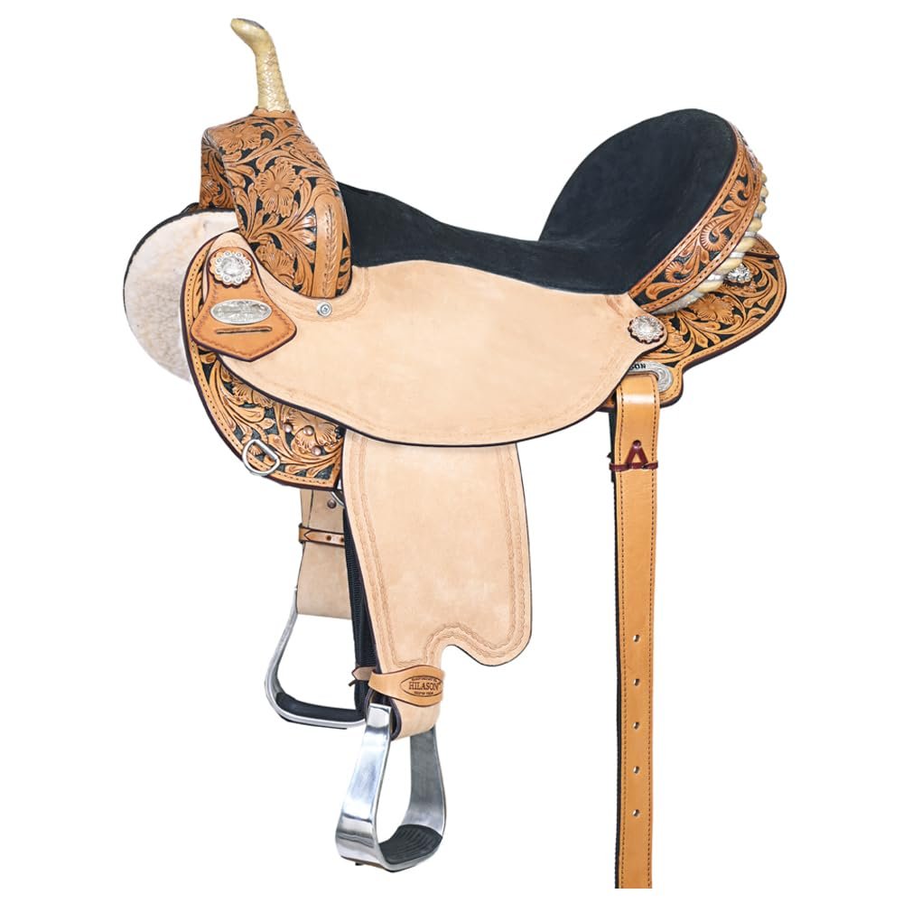 HILASON Western Horse Saddle American Leather Flex Trail Barrel Black | for Horses