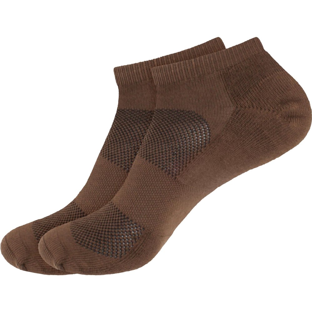 BambooMN Men's Rayon from Bamboo Fiber Sports Superior Wicking Athletic Ankle Socks - Brown - 2 Pairs - Size 10-14