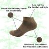 BambooMN Men's Rayon from Bamboo Fiber Sports Superior Wicking Athletic Ankle Socks - Brown - 2 Pairs - Size 10-14 view 4